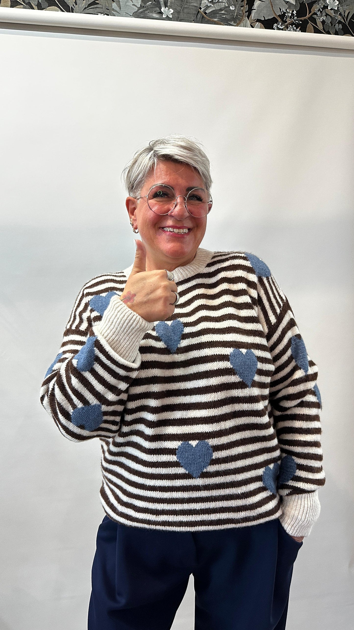 Herzpullover in vielen Farbkombinationen