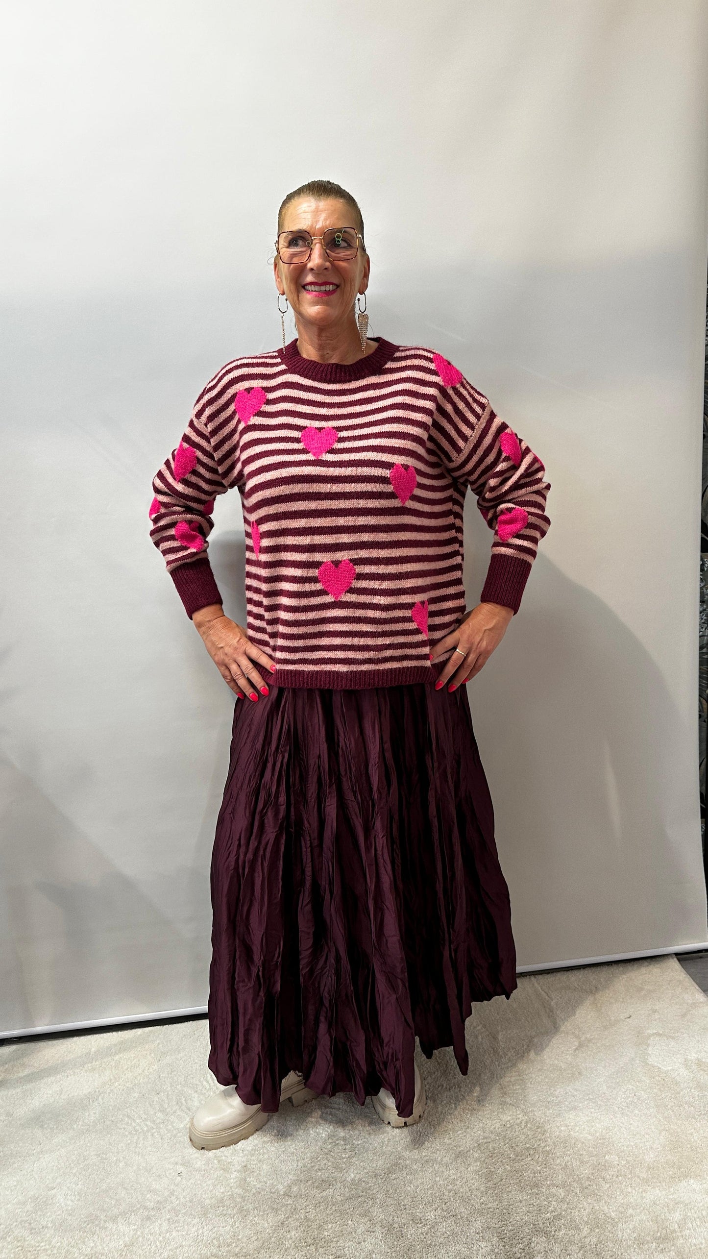 Herzpullover in vielen Farbkombinationen